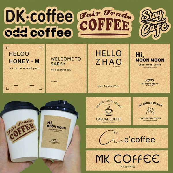 Kraft paper adhesive labels and stickers