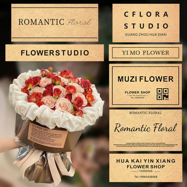 Kraft paper adhesive labels and stickers