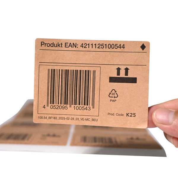 Kraft paper adhesive labels and stickers