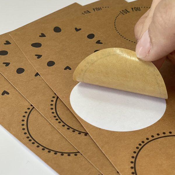Kraft paper adhesive labels and stickers