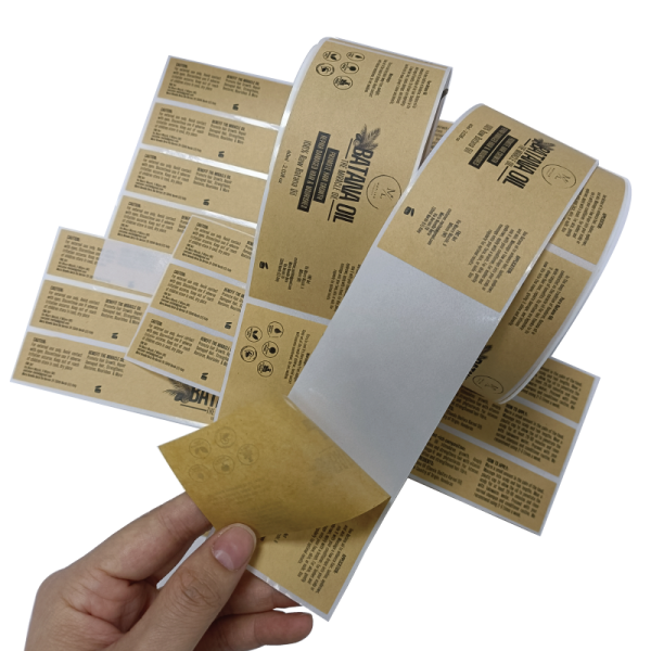 Kraft paper adhesive labels and stickers
