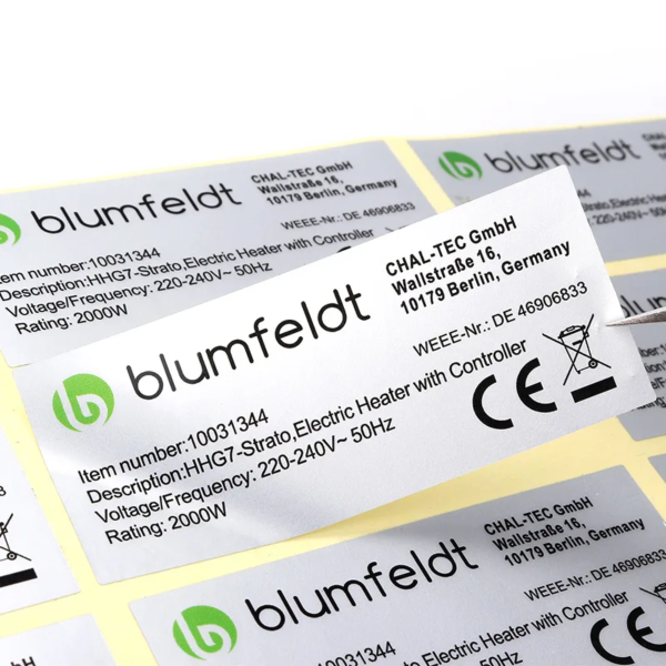 Matte silver adhesive sticker