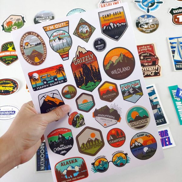 Glossy white PVC adhesive stickers