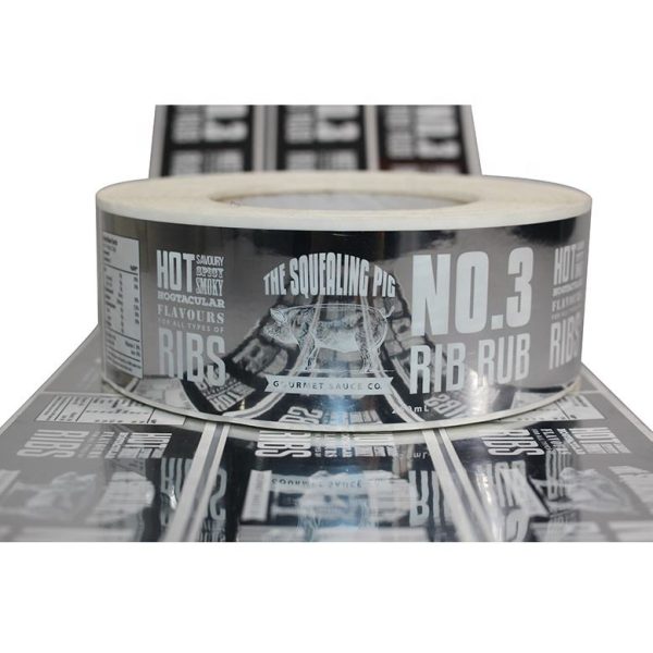 Glossy silver adhesive sticker