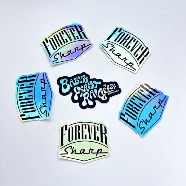 Silver flat laser adhesive stickers