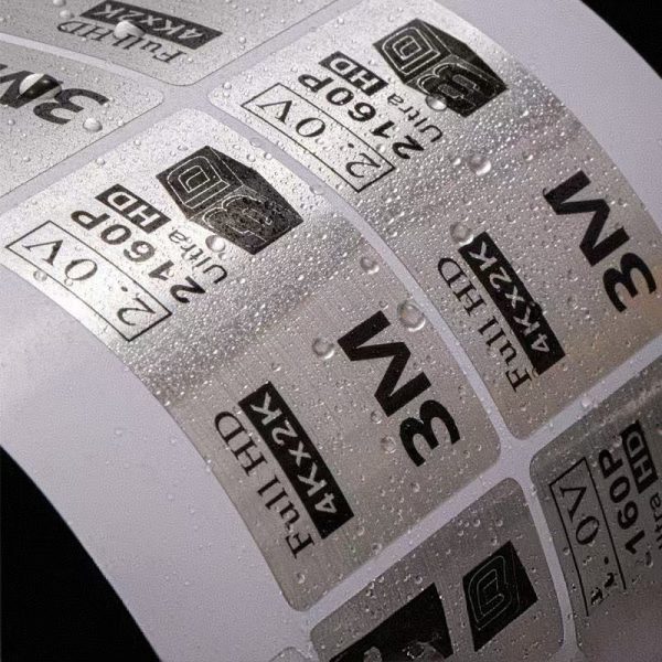 Brushed silver adhesive stickers