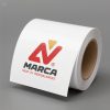 Glossy white PVC adhesive stickers