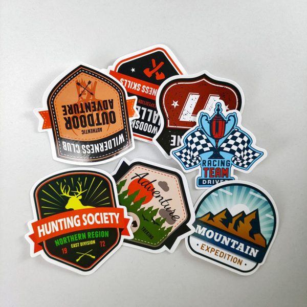 Glossy white PVC adhesive stickers