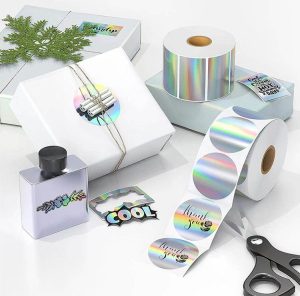 Silver flat laser adhesive stickers