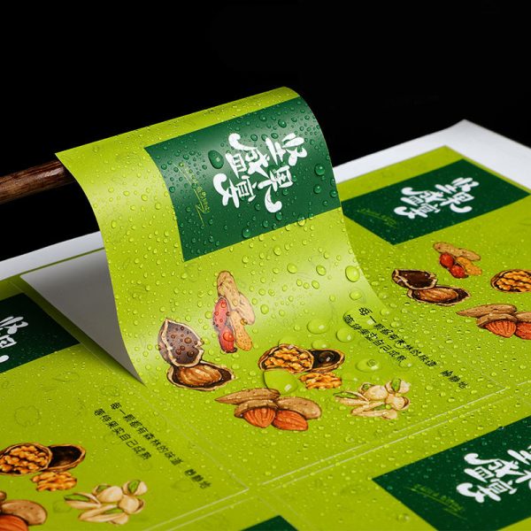 Glossy white PVC adhesive stickers