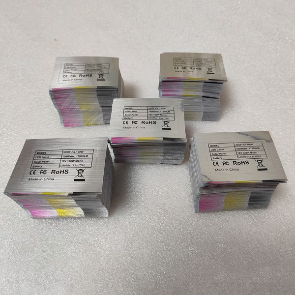 Brushed silver adhesive stickers