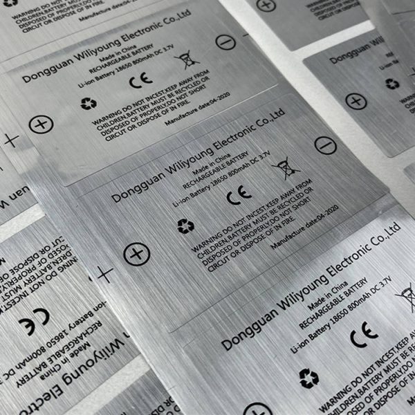 Brushed silver adhesive stickers