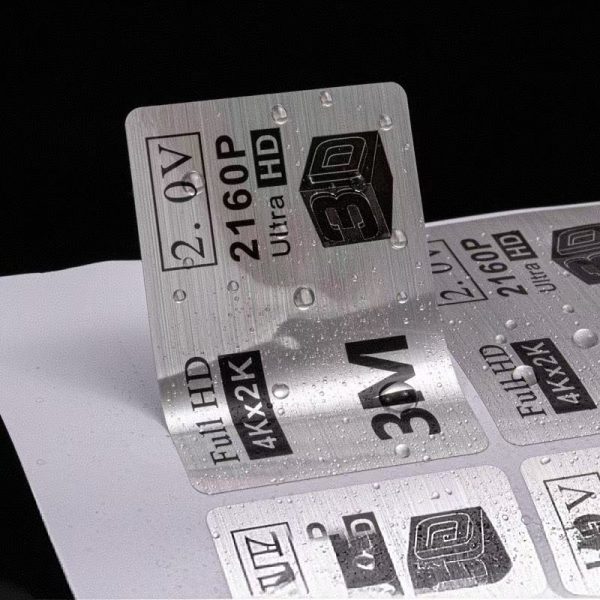 Brushed silver adhesive stickers