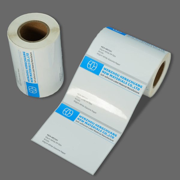 Glossy white PVC adhesive stickers